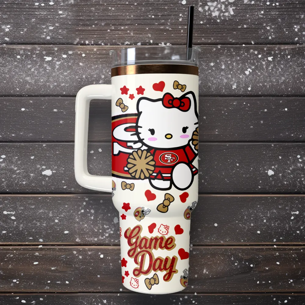 Tampa Bay Buccaneers x Hello Kitty Custom Stanley Cup 40 oz 30 oz Tumbler With Handle