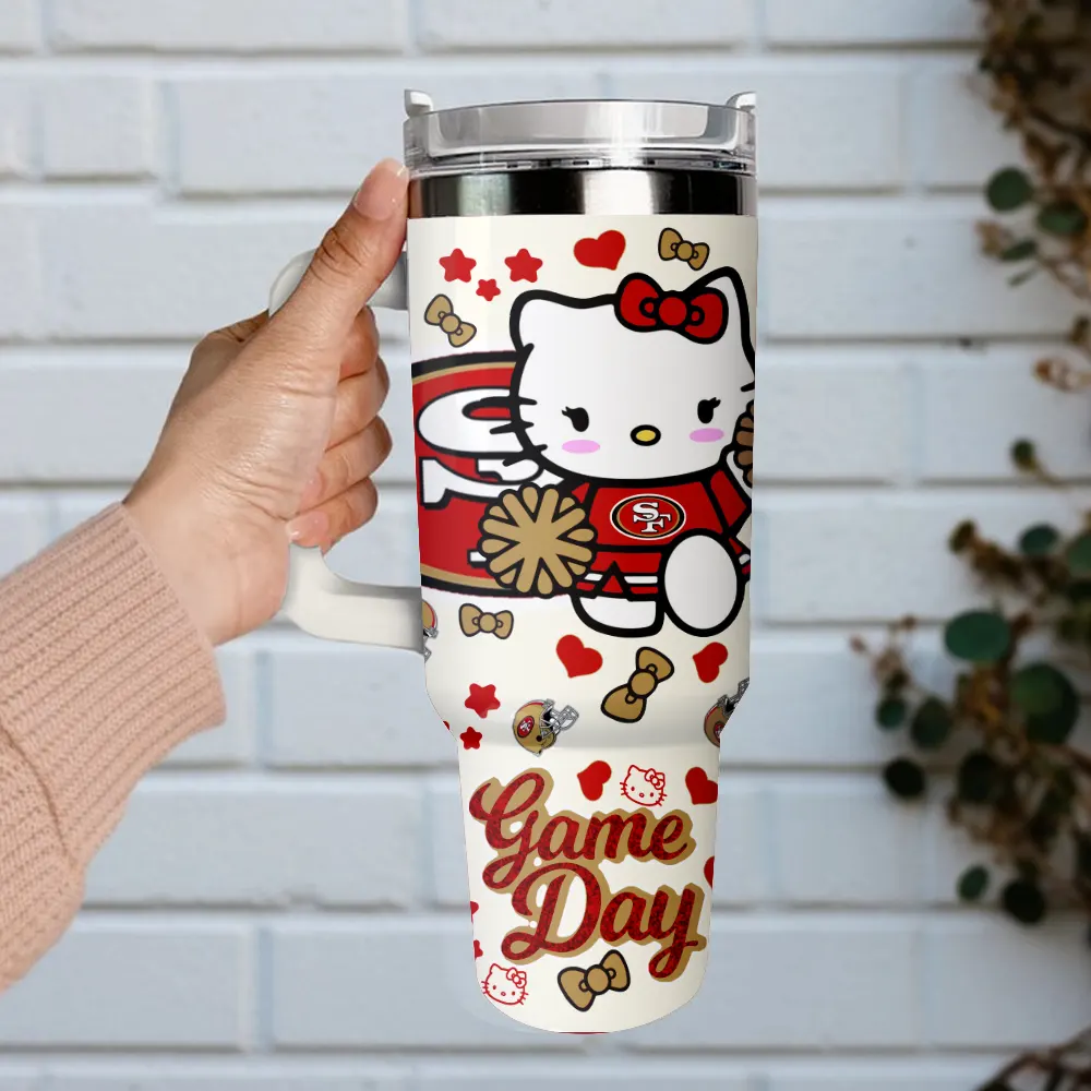 Tampa Bay Buccaneers x Hello Kitty Custom Stanley Cup 40 oz 30 oz Tumbler With Handle