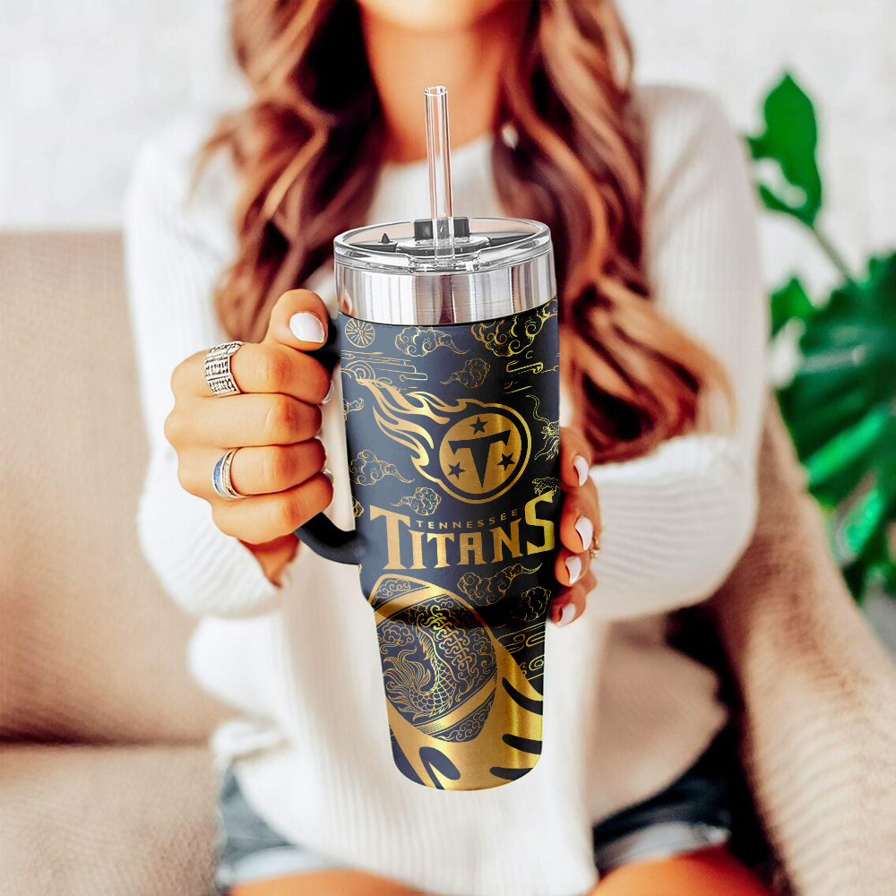 Tennessee Titans Custom Stanley Cup 40 oz 30 oz Tumbler With Handle
