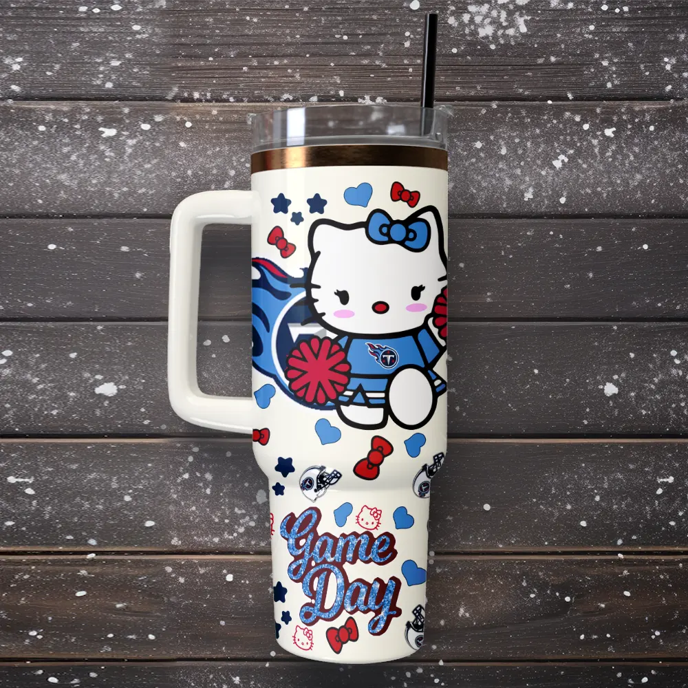 Tennessee Titans x Hello Kitty Custom Stanley Cup 40 oz 30 oz Tumbler With Handle