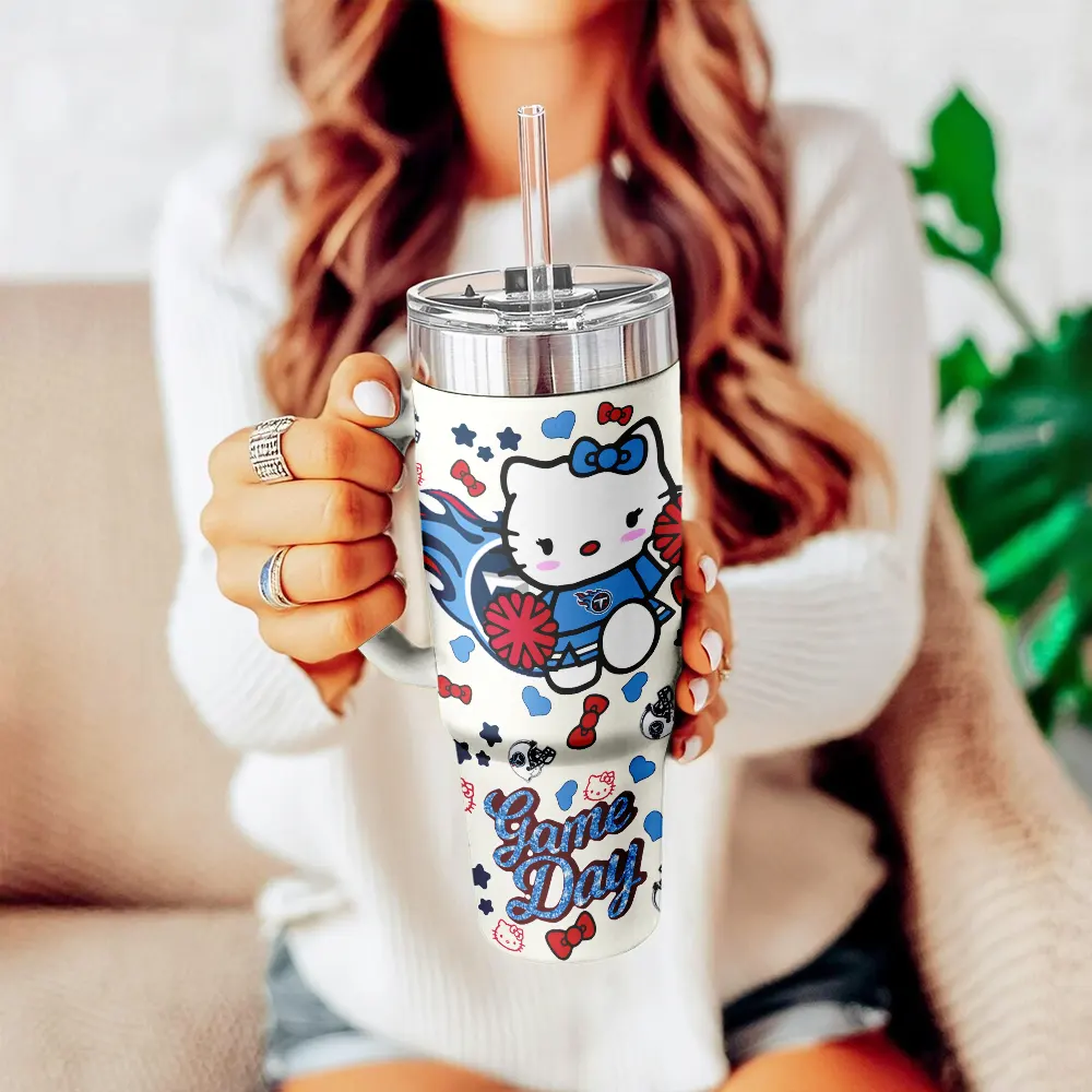 Tennessee Titans x Hello Kitty Custom Stanley Cup 40 oz 30 oz Tumbler With Handle