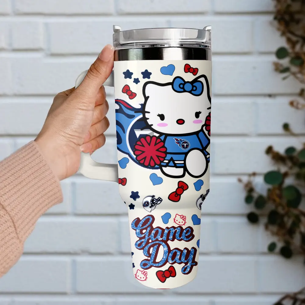 Tennessee Titans x Hello Kitty Custom Stanley Cup 40 oz 30 oz Tumbler With Handle