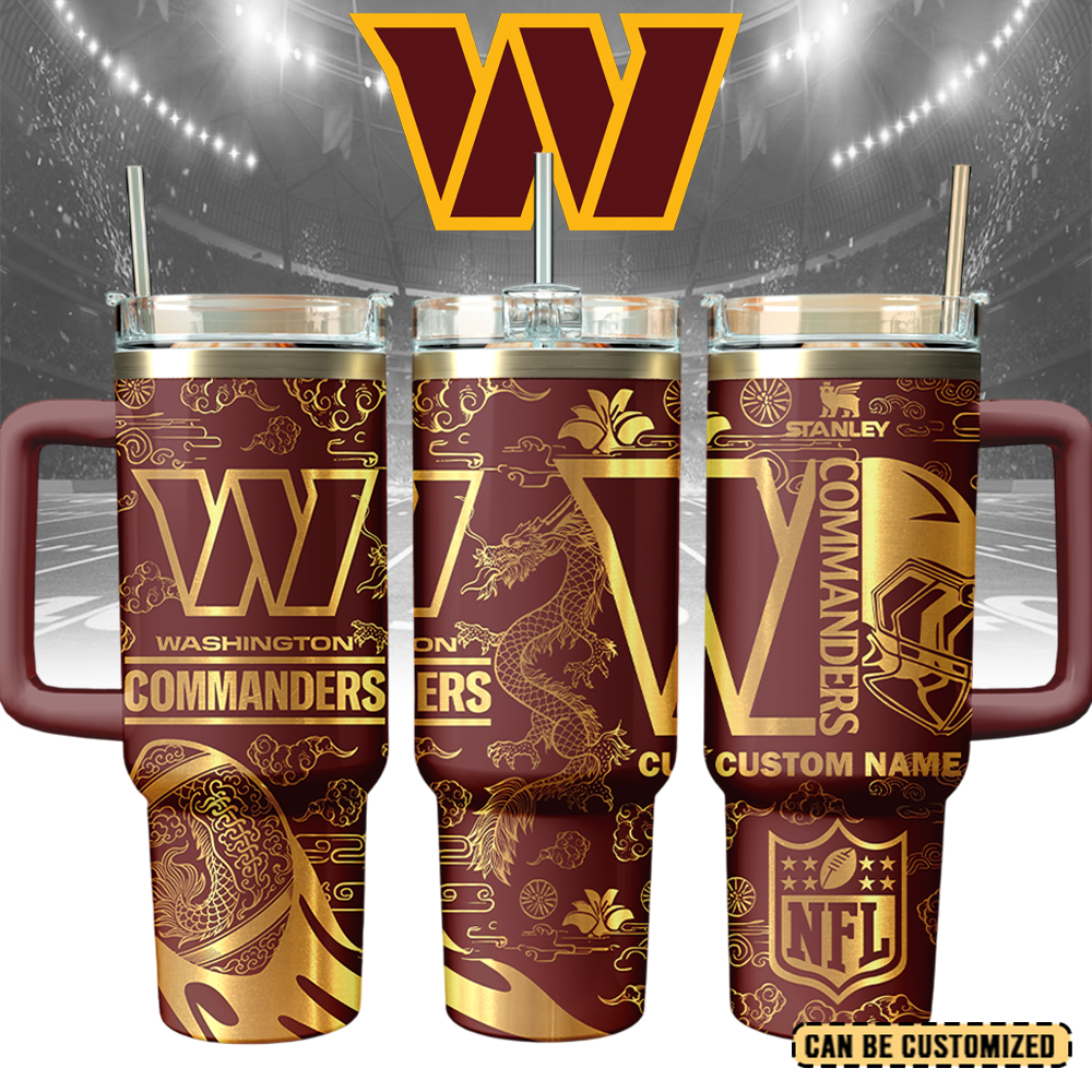 Washington Commanders Custom Stanley Cup 40 oz 30 oz Tumbler With Handle