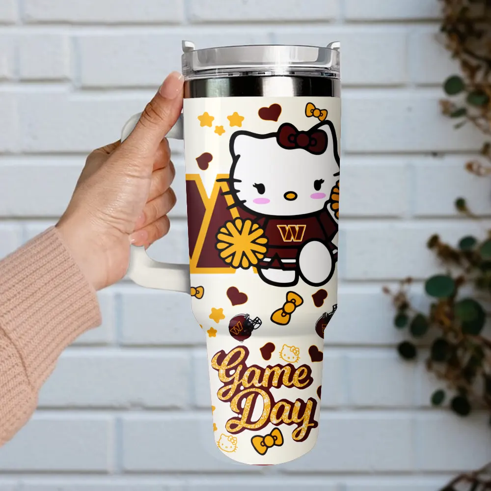 Washington Commanders x Hello Kitty Custom Stanley Cup 40 oz 30 oz Tumbler With Handle