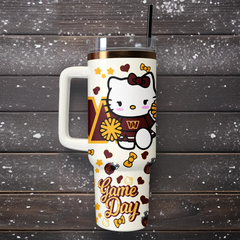 Washington Commanders x Hello Kitty Custom Stanley Cup 40 oz 30 oz Tumbler With Handle