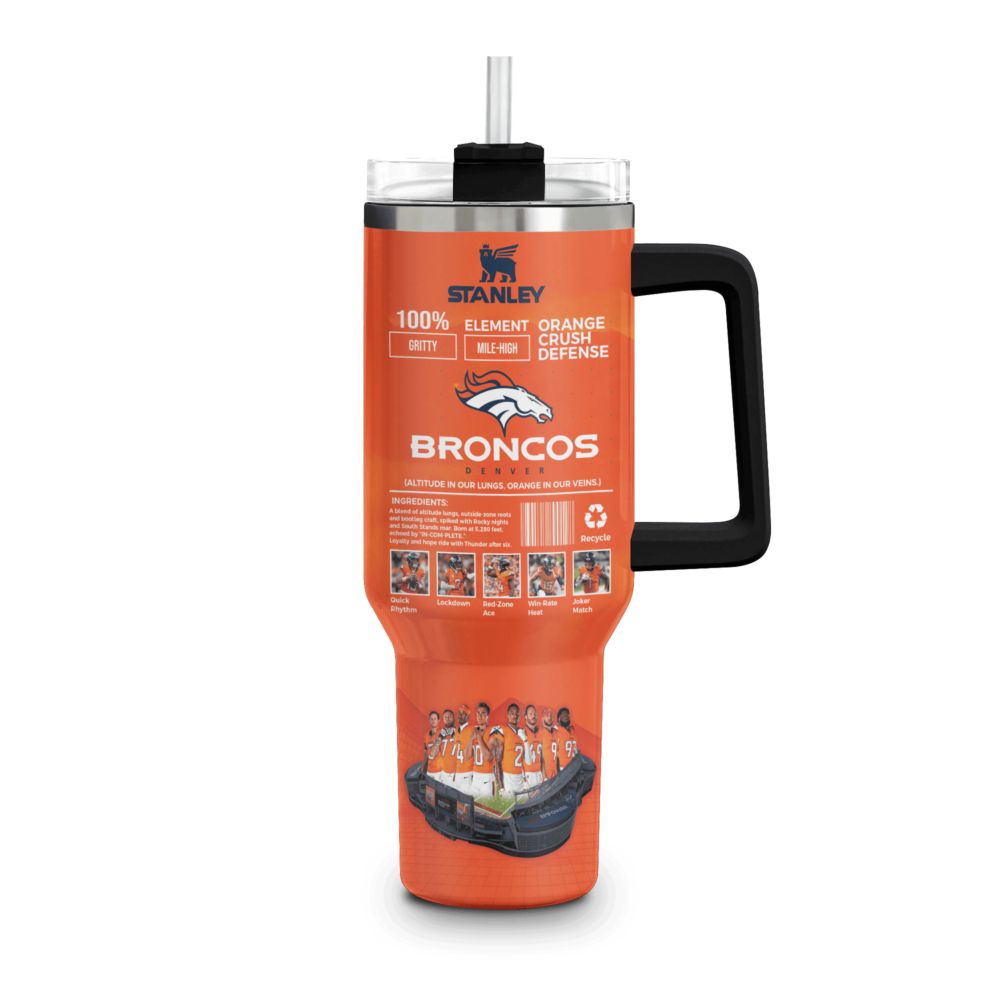 Denver Broncos NFL Custom Stanley Cup 40 oz 30 oz Tumbler With Handle