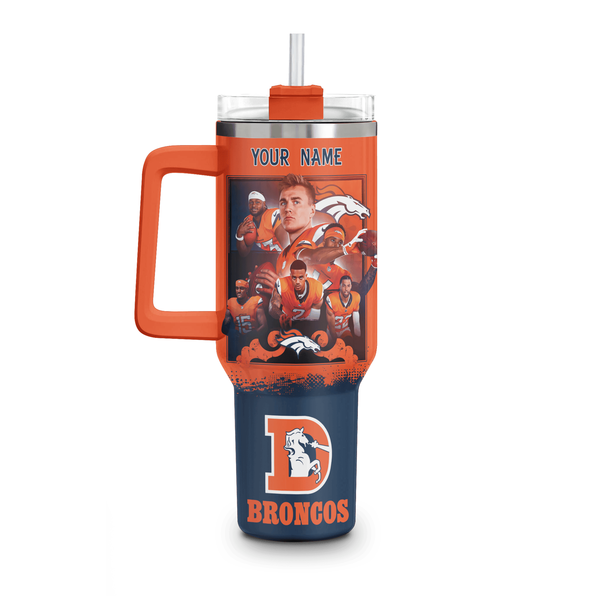 Denver Broncos NFL Custom Stanley Cup 40 oz 30 oz Tumbler With Handle