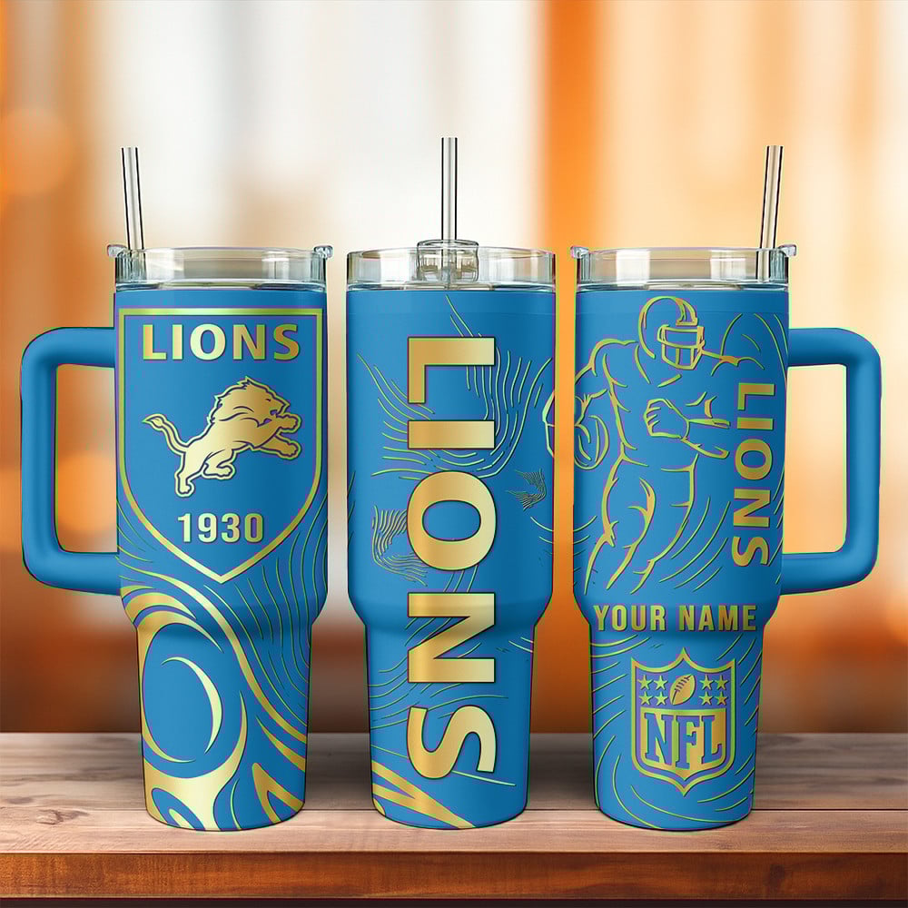 Detroit Lions NFL Custom Stanley Cup 40 oz 30 oz Tumbler With Handle