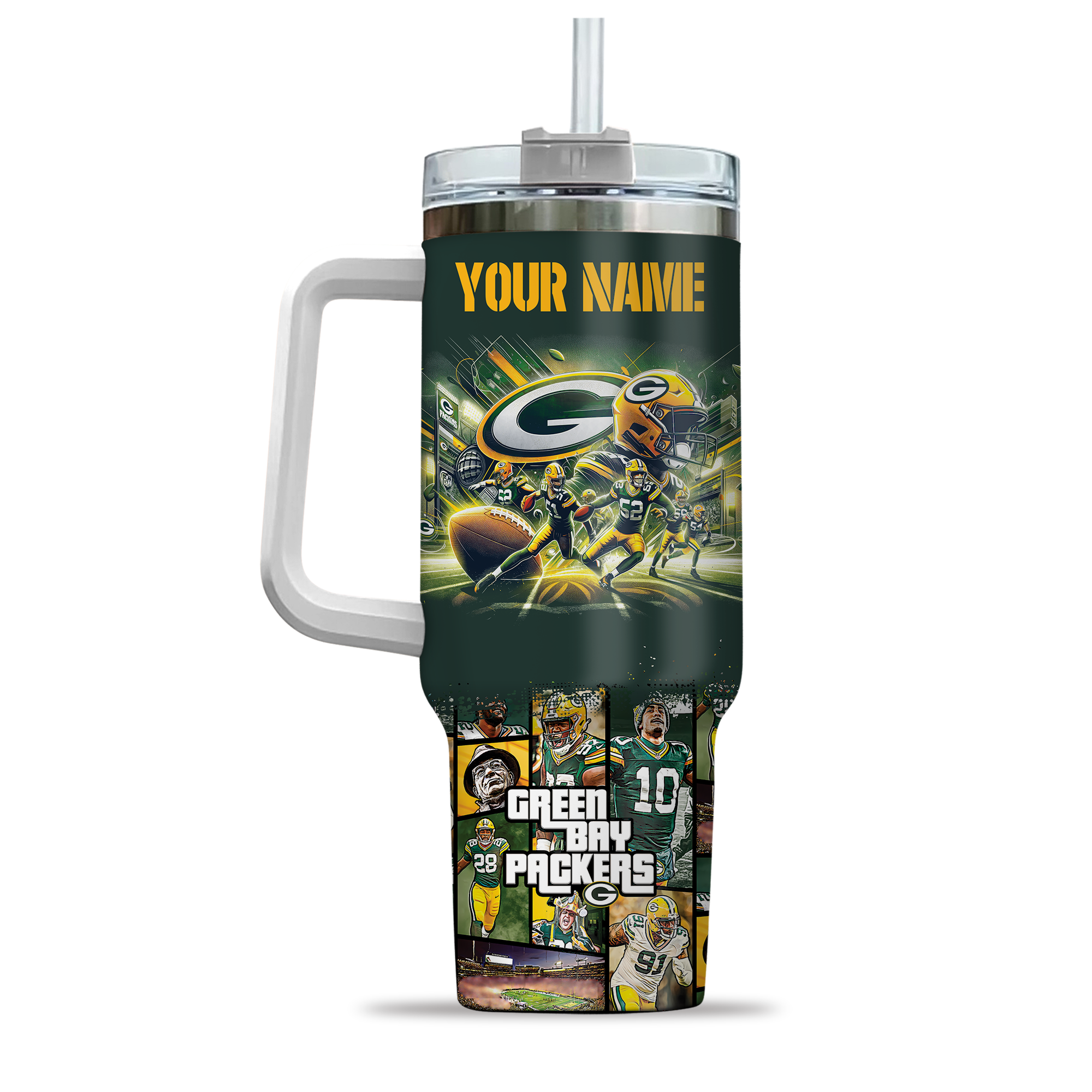 Green Bay Packers NFL Custom Stanley Cup 40 oz 30 oz Tumbler With Handle
