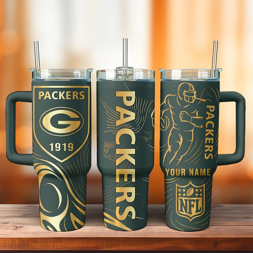 Green Bay Packers NFL Custom Stanley Cup 40 oz 30 oz Tumbler With Handle