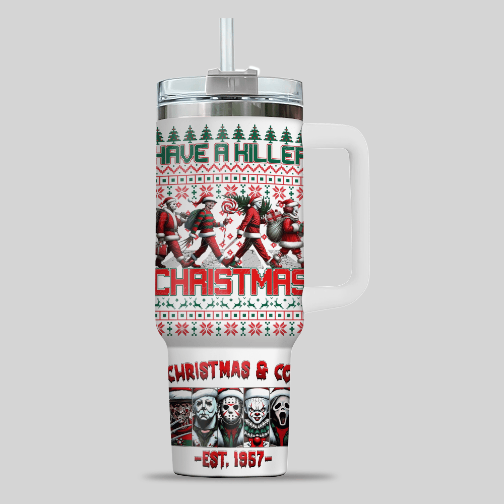Horror Characters x Christmas Custom Stanley Cup 40 oz 30 oz Tumbler With Handle