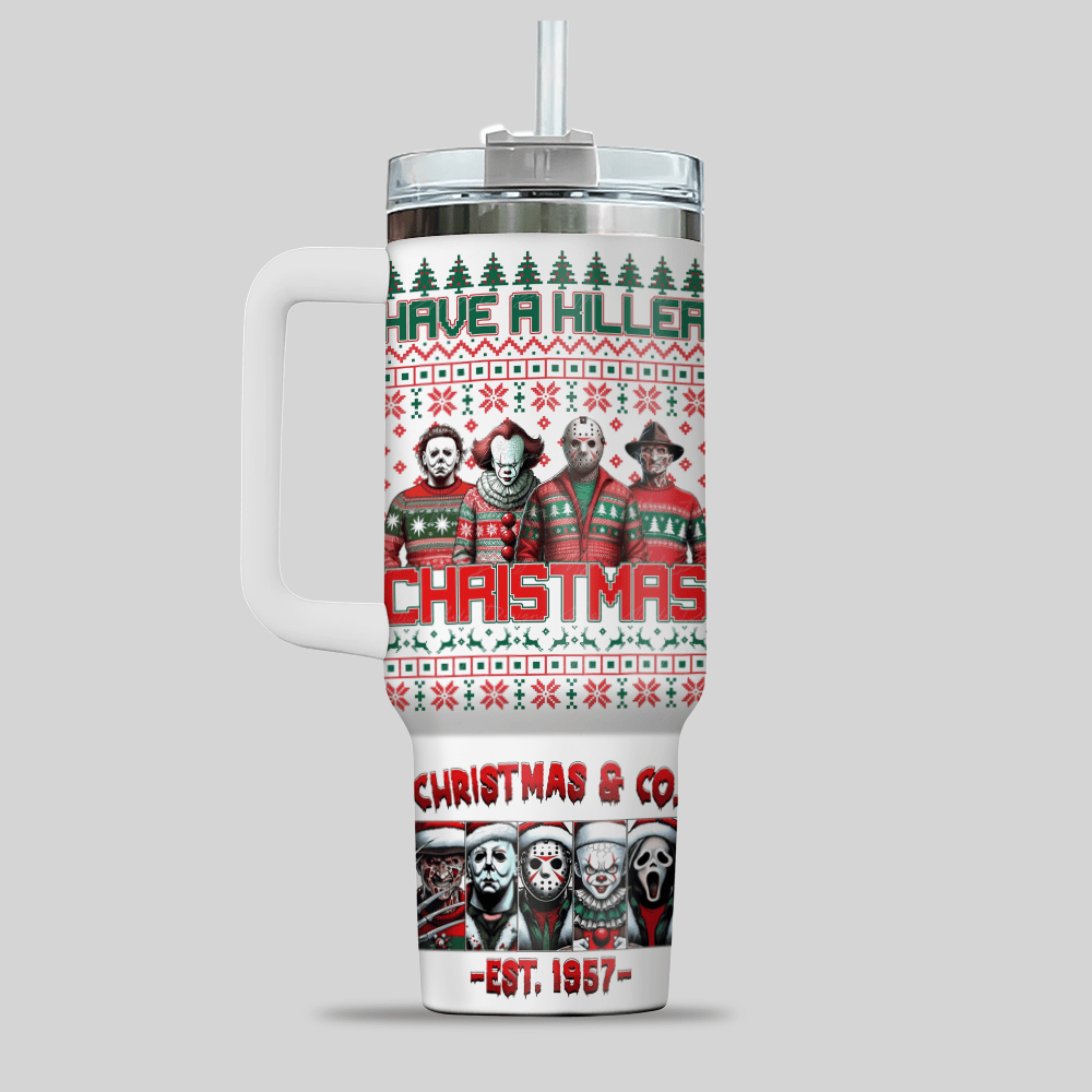 Horror Characters x Christmas Custom Stanley Cup 40 oz 30 oz Tumbler With Handle
