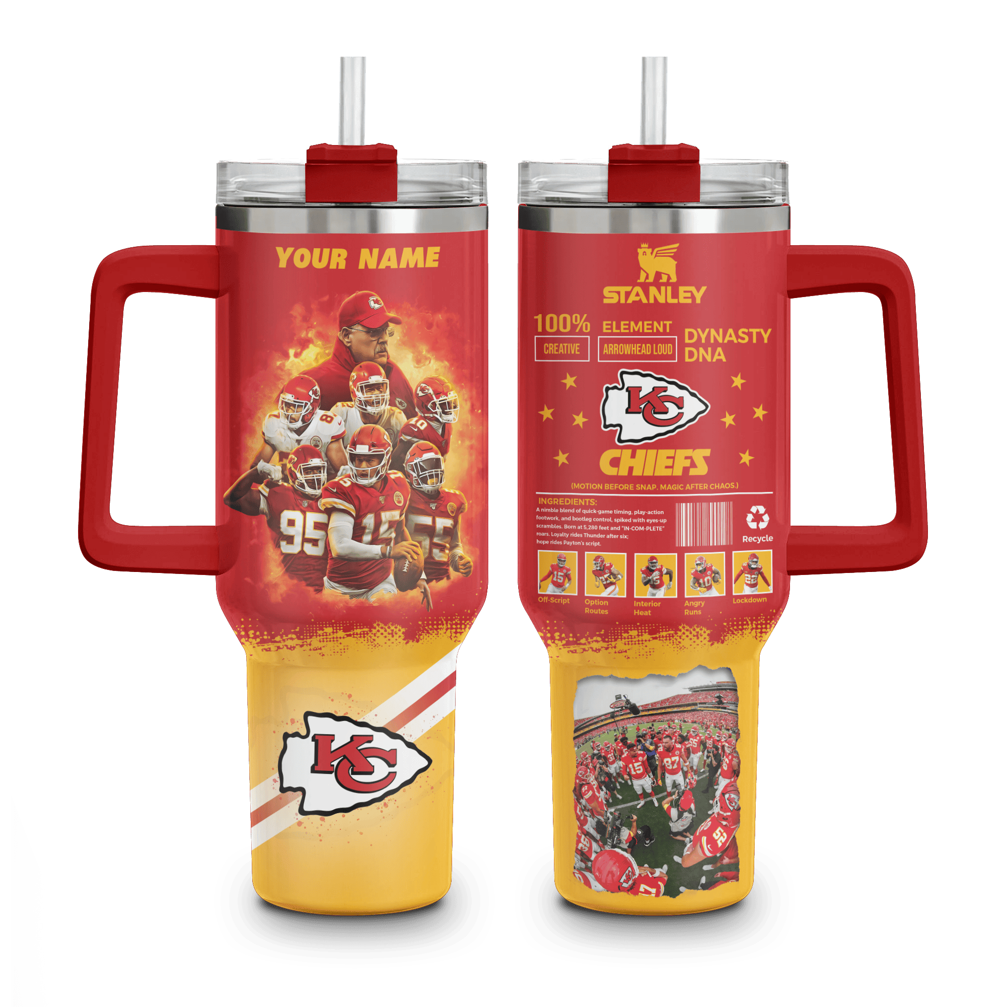 Kansas City Chiefs NFL Custom Stanley Cup 40 oz 30 oz Tumbler With Handle