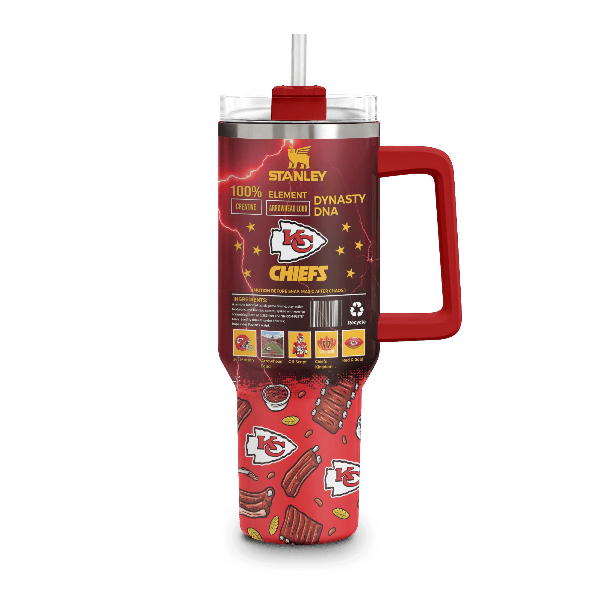 Kansas City Chiefs NFL Custom Stanley Cup 40 oz 30 oz Tumbler With Handle
