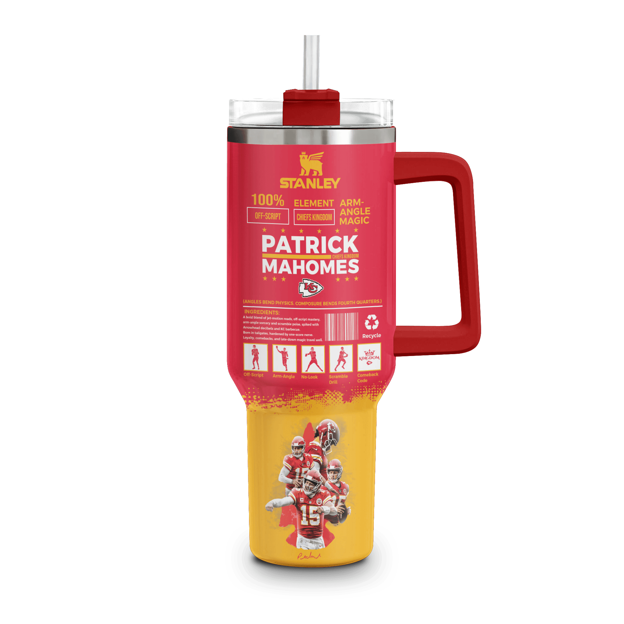 Kansas City Chiefs NFL Custom Stanley Cup 40 oz 30 oz Tumbler With Handle