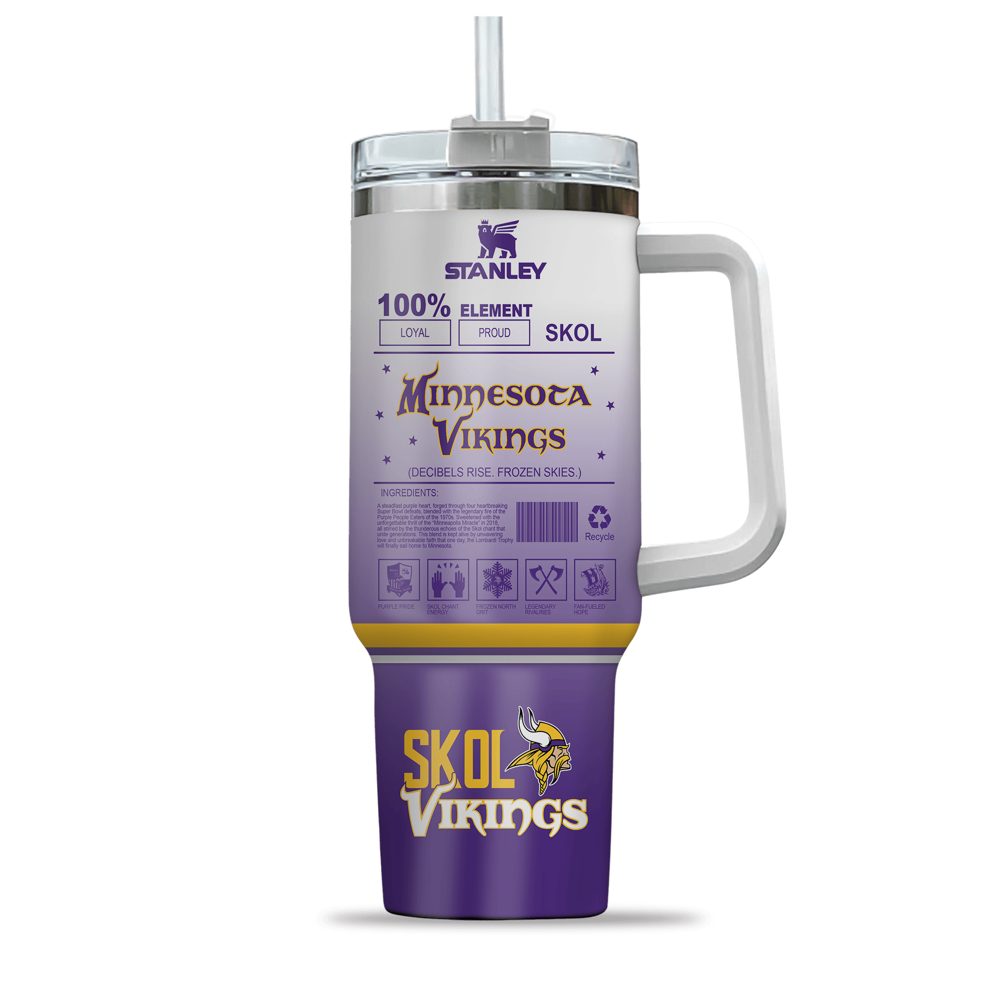 Minnesota Vikings NFL Custom Stanley Cup 40 oz 30 oz Tumbler With Handle
