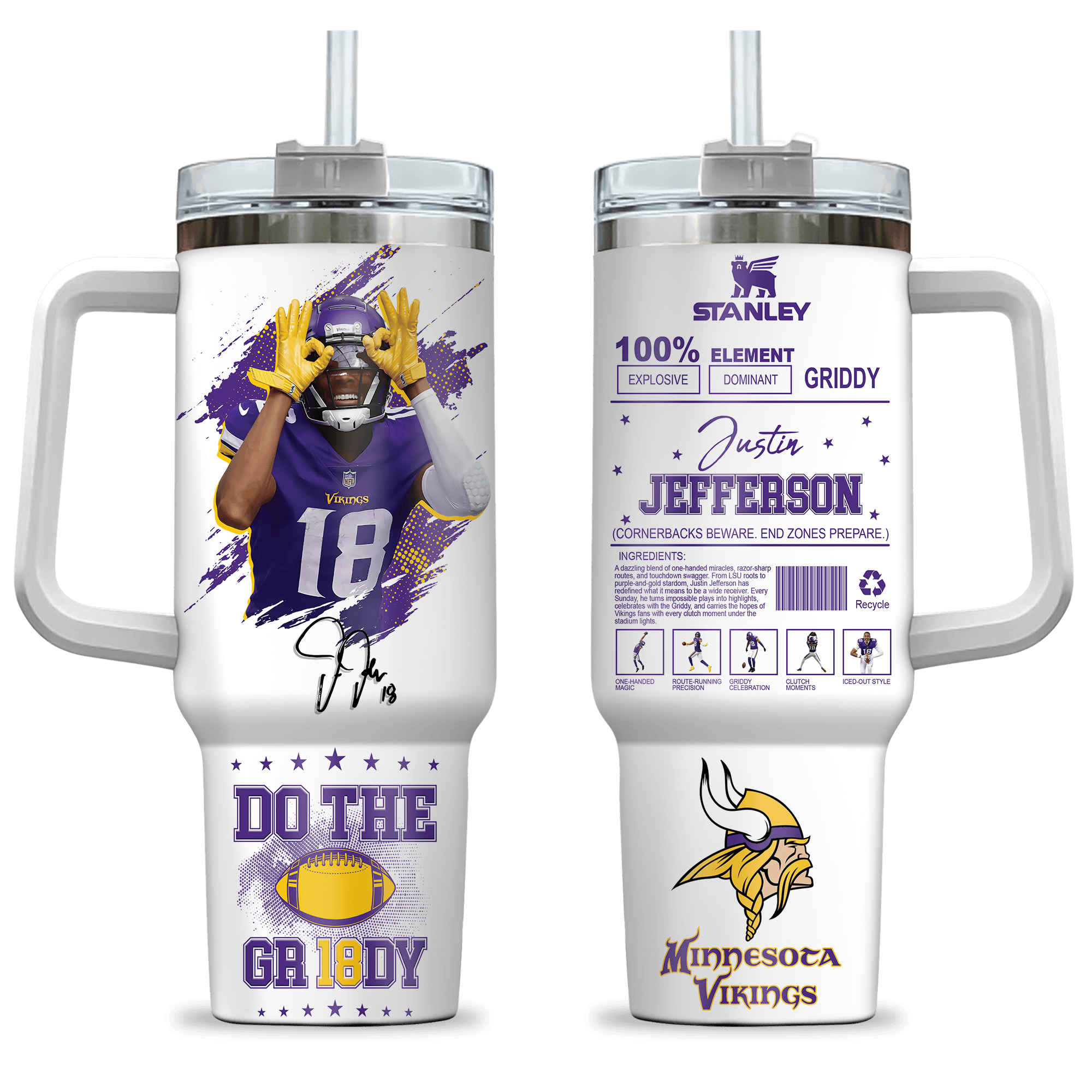 Minnesota Vikings NFL Custom Stanley Cup 40 oz 30 oz Tumbler With Handle
