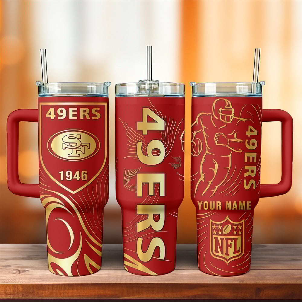 San Francisco 49ers NFL Custom Stanley Cup 40 oz 30 oz Tumbler With Handle