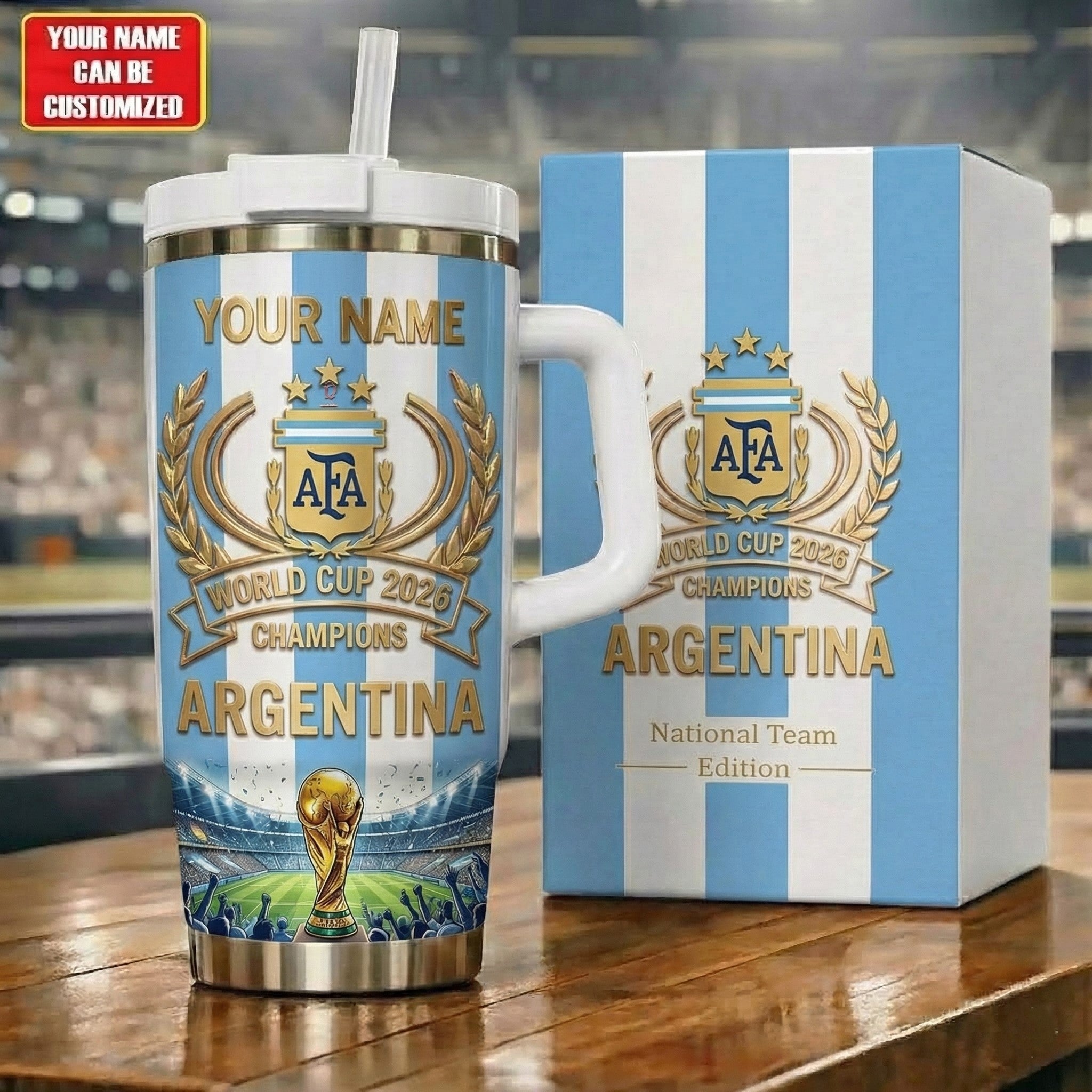 Argentina FF WC 2026 Custom Stanley Cup 40 oz 30 oz Tumbler With Handle