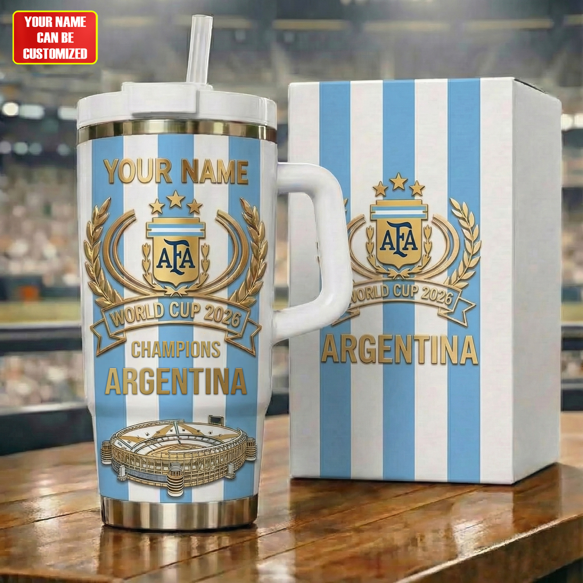 Argentina FF WC 2026 Custom Stanley Cup 40 oz 30 oz Tumbler With Handle
