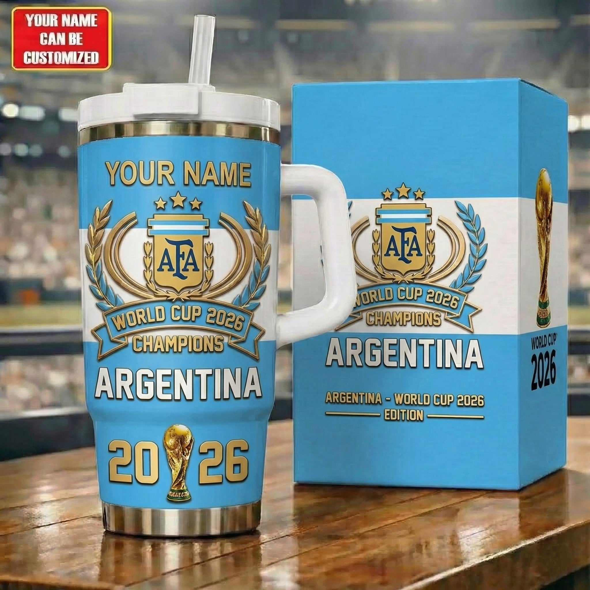 Argentina FF WC 2026 Custom Stanley Cup 40 oz 30 oz Tumbler With Handle