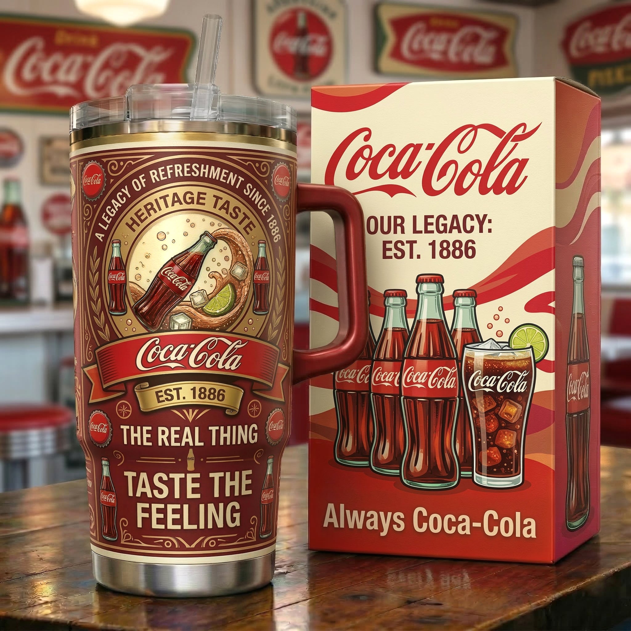 Coca Cola EST. 1886 Custom Stanley Cup 40 oz 30 oz Tumbler With Handle