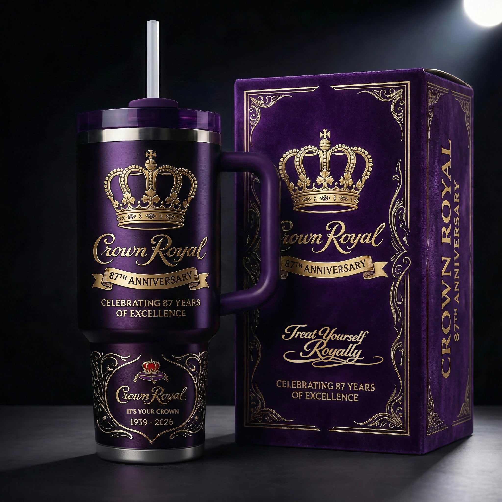 Crown Royal 87TH Anniversary Custom Stanley Cup 40 oz 30 oz Tumbler With Handle