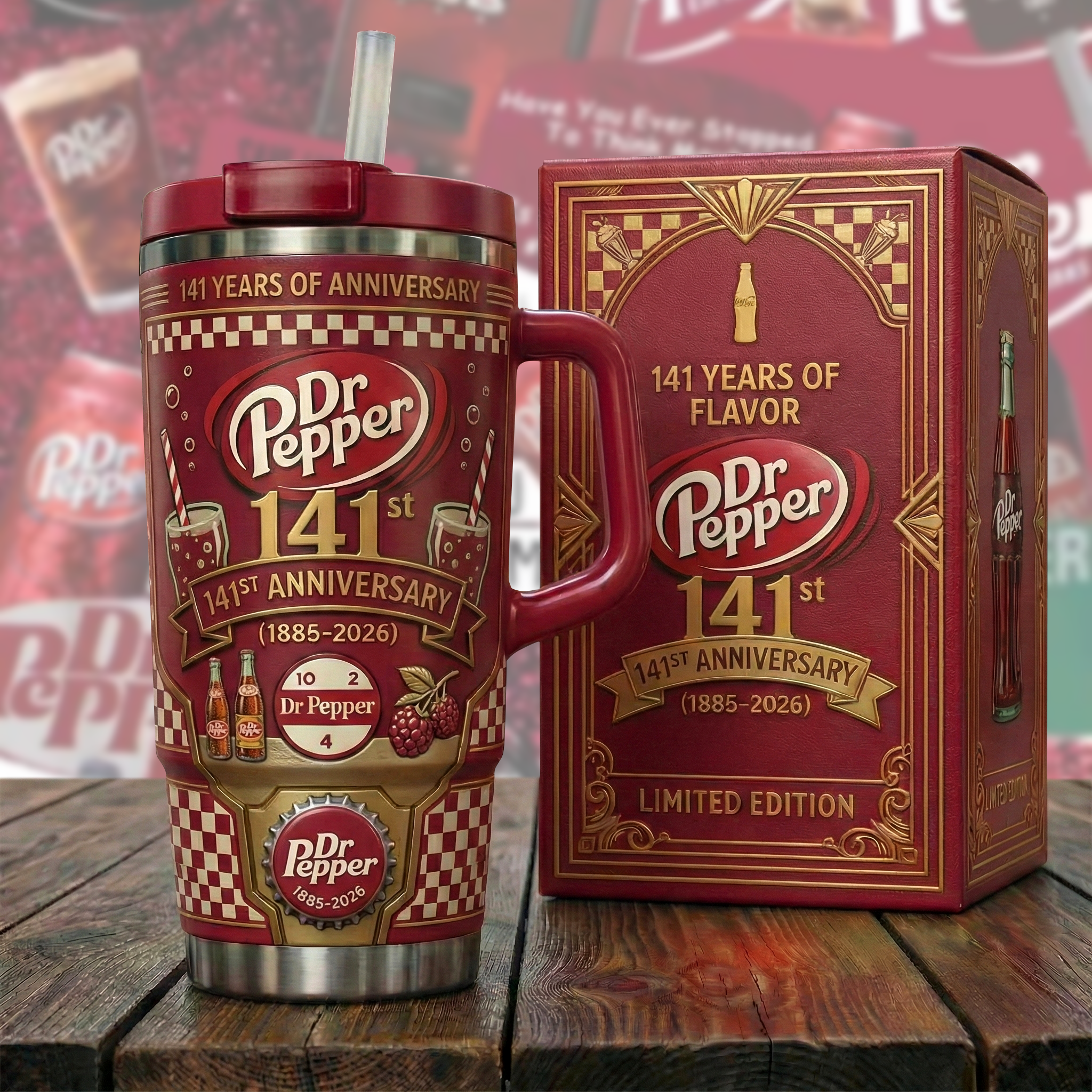 Dr Pepper 141ST Anniversary Custom Stanley Cup 40 oz 30 oz Tumbler With Handle