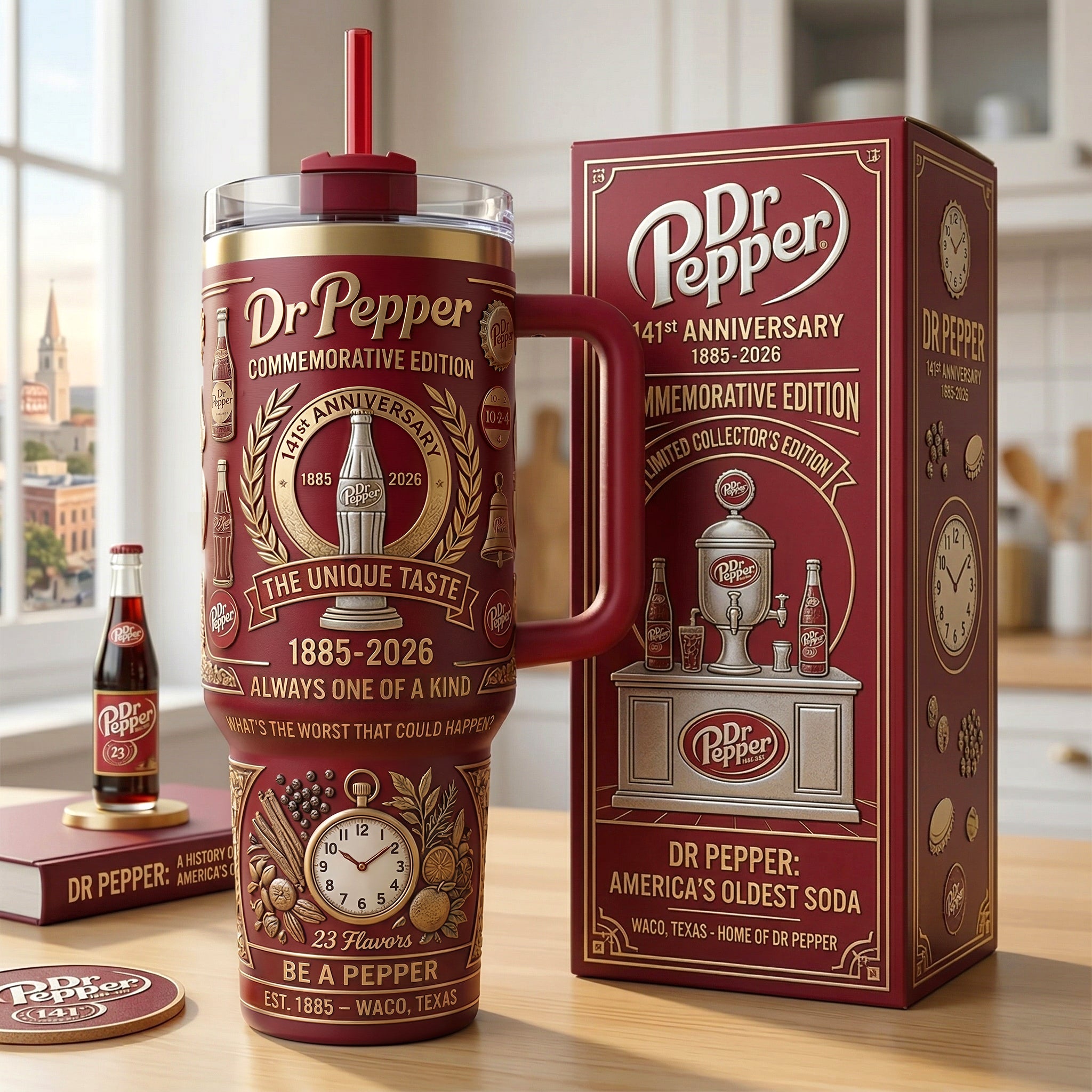 Dr Pepper 141st Anniversary Custom Stanley Cup 40 oz 30 oz Tumbler With Handle