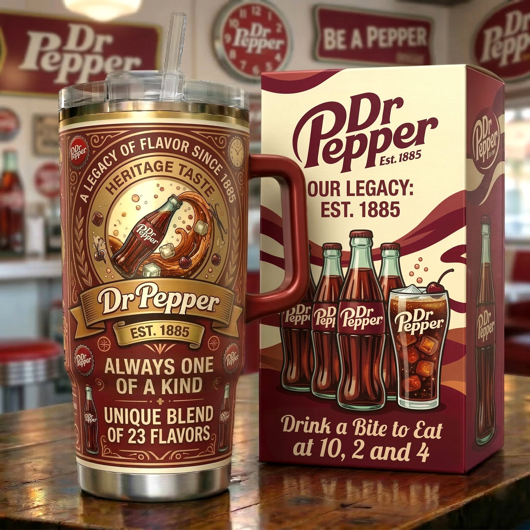 Dr Pepper EST. 1885 Custom Stanley Cup 40 oz 30 oz Tumbler With Handle