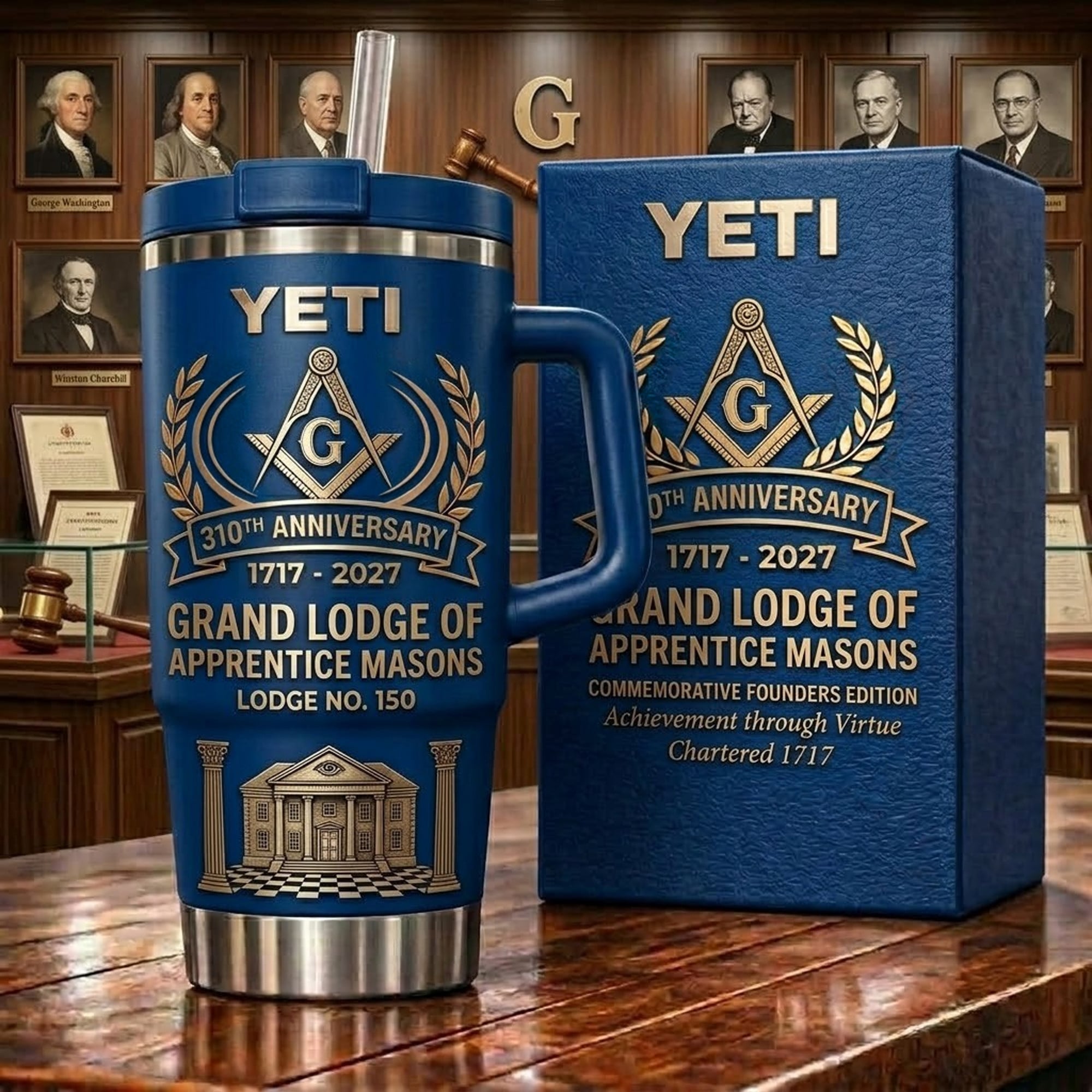 Grand Lodge Apprentice Masons 310th Anniversary Custom Stanley Cup 40 oz 30 oz Tumbler With Handle