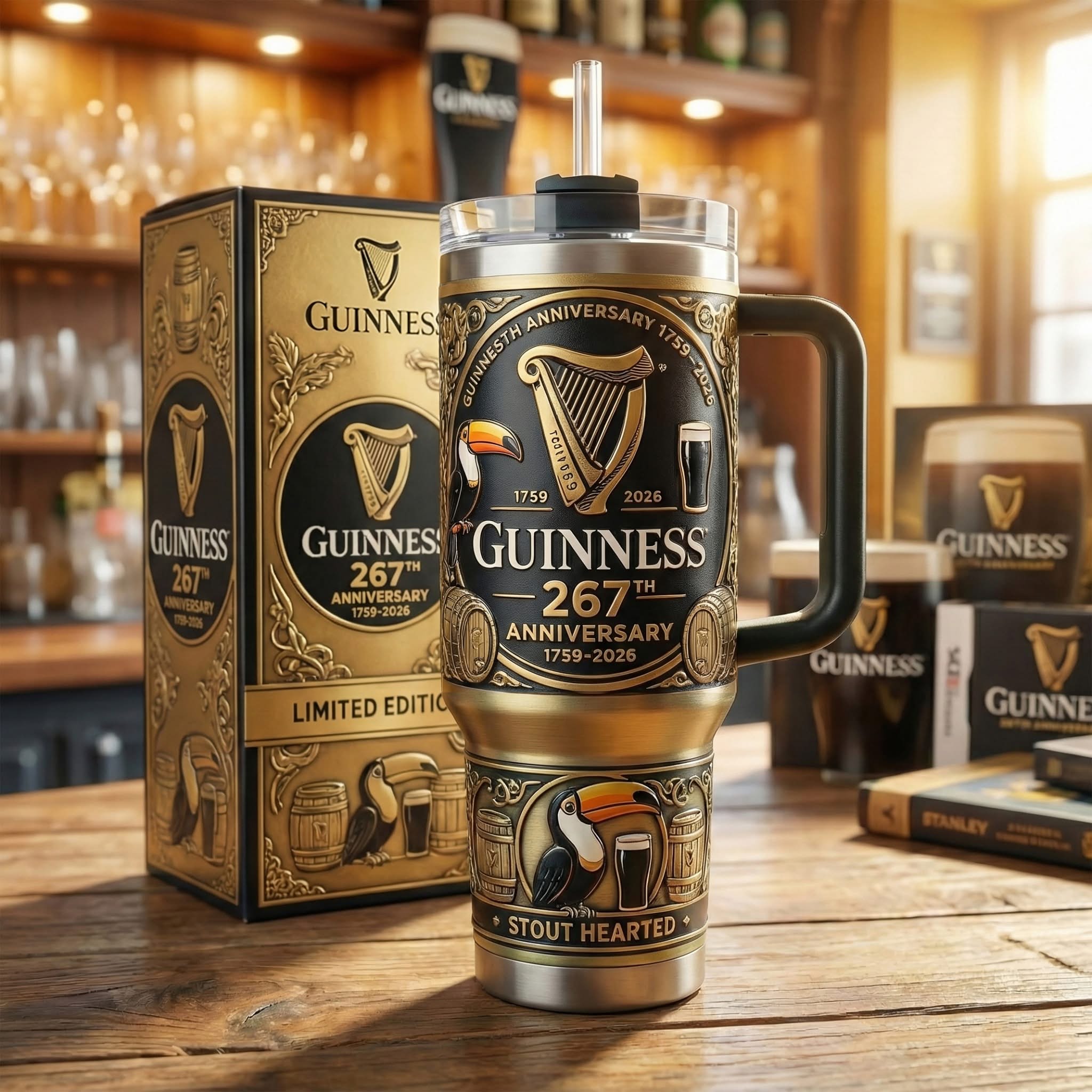 Guinness EST. 1759 Custom Stanley Cup 40 oz 30 oz Tumbler With Handle