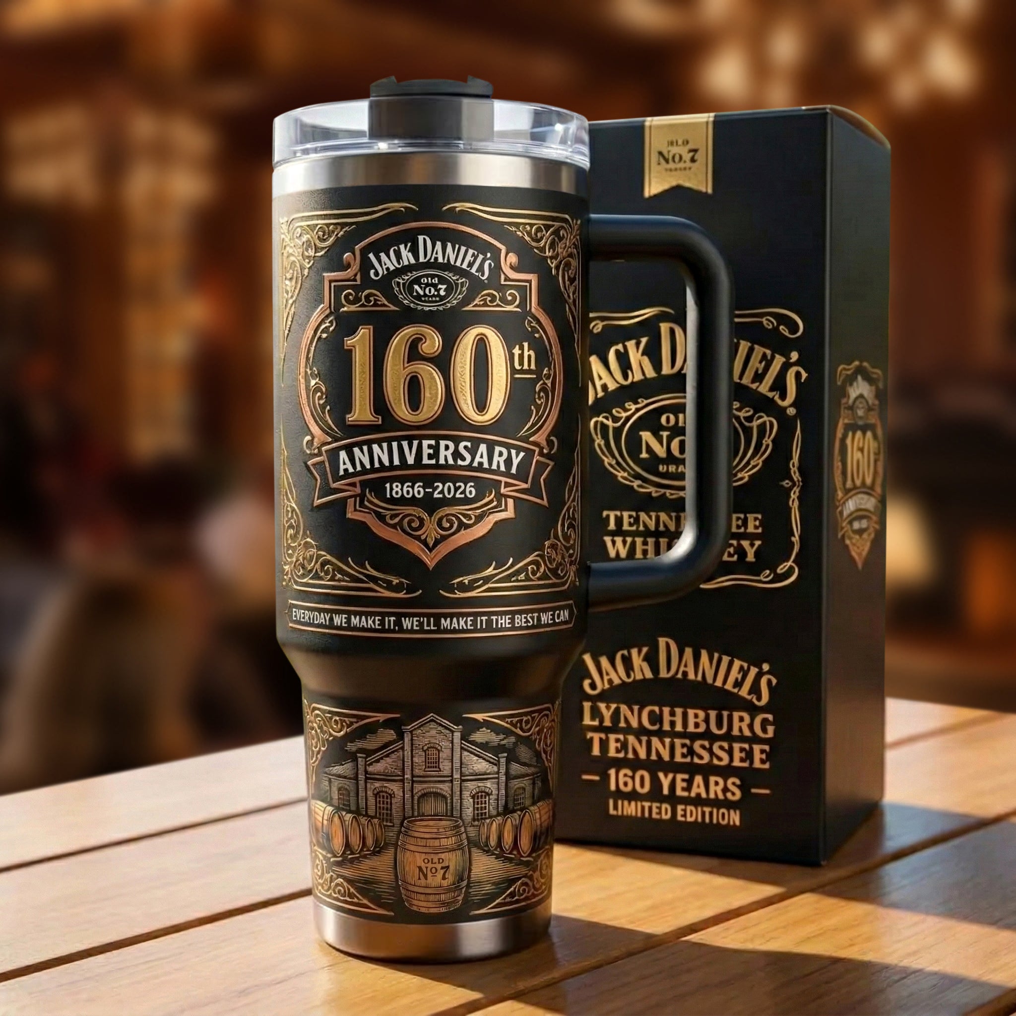 Jack Daniel's 160TH Anniversary Custom Stanley Cup 40 oz 30 oz Tumbler With Handle