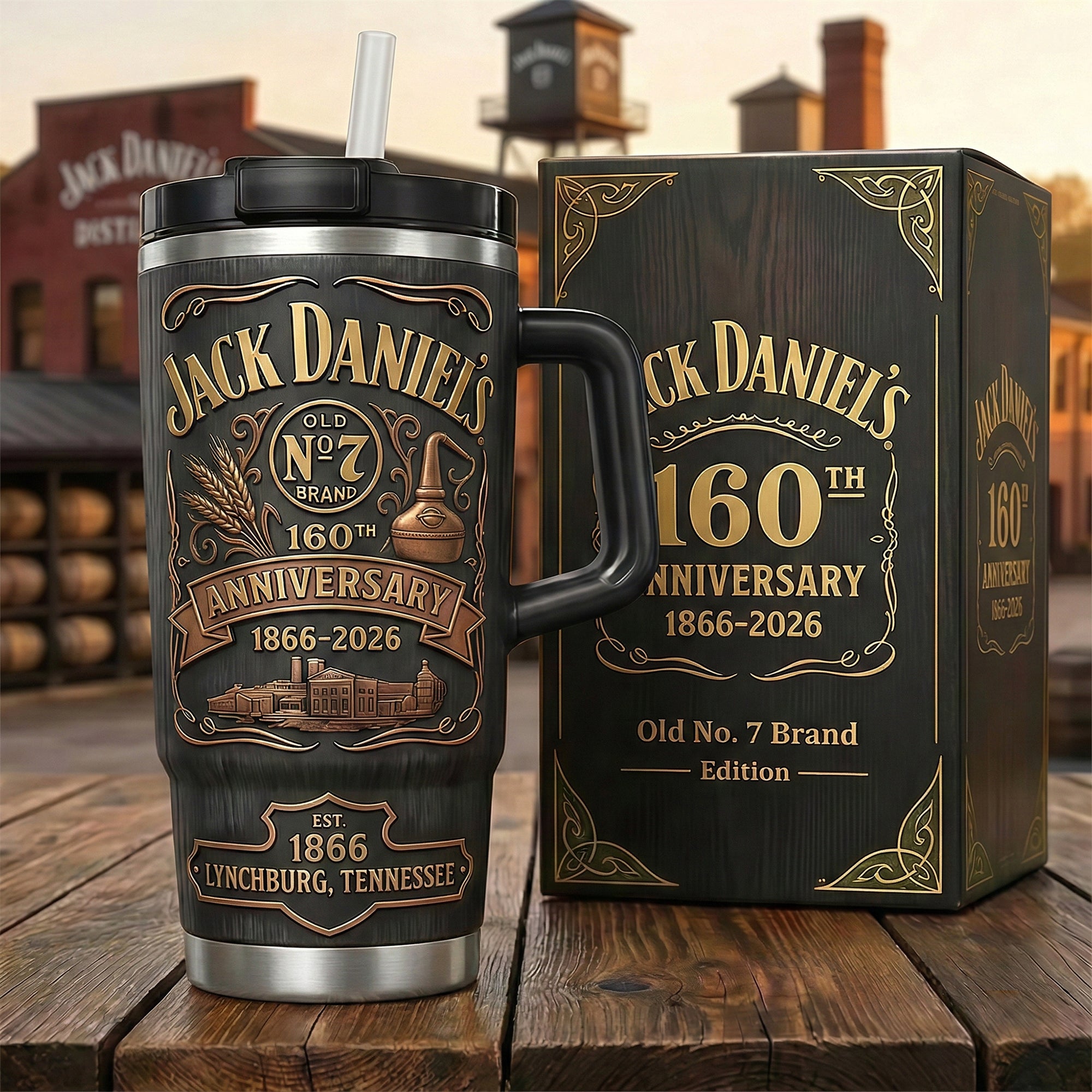 Jack Daniel's 160TH Anniversary Custom Stanley Cup 40 oz 30 oz Tumbler With Handle