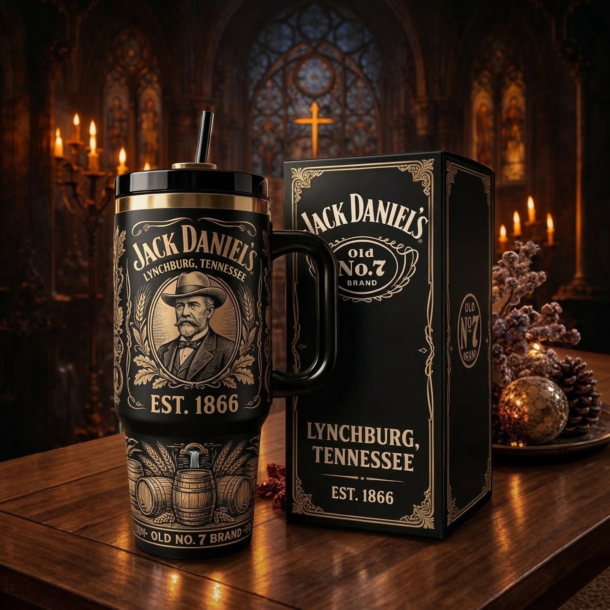 Jack Daniel's EST. 1866 Custom Stanley Cup 40 oz 30 oz Tumbler With Handle
