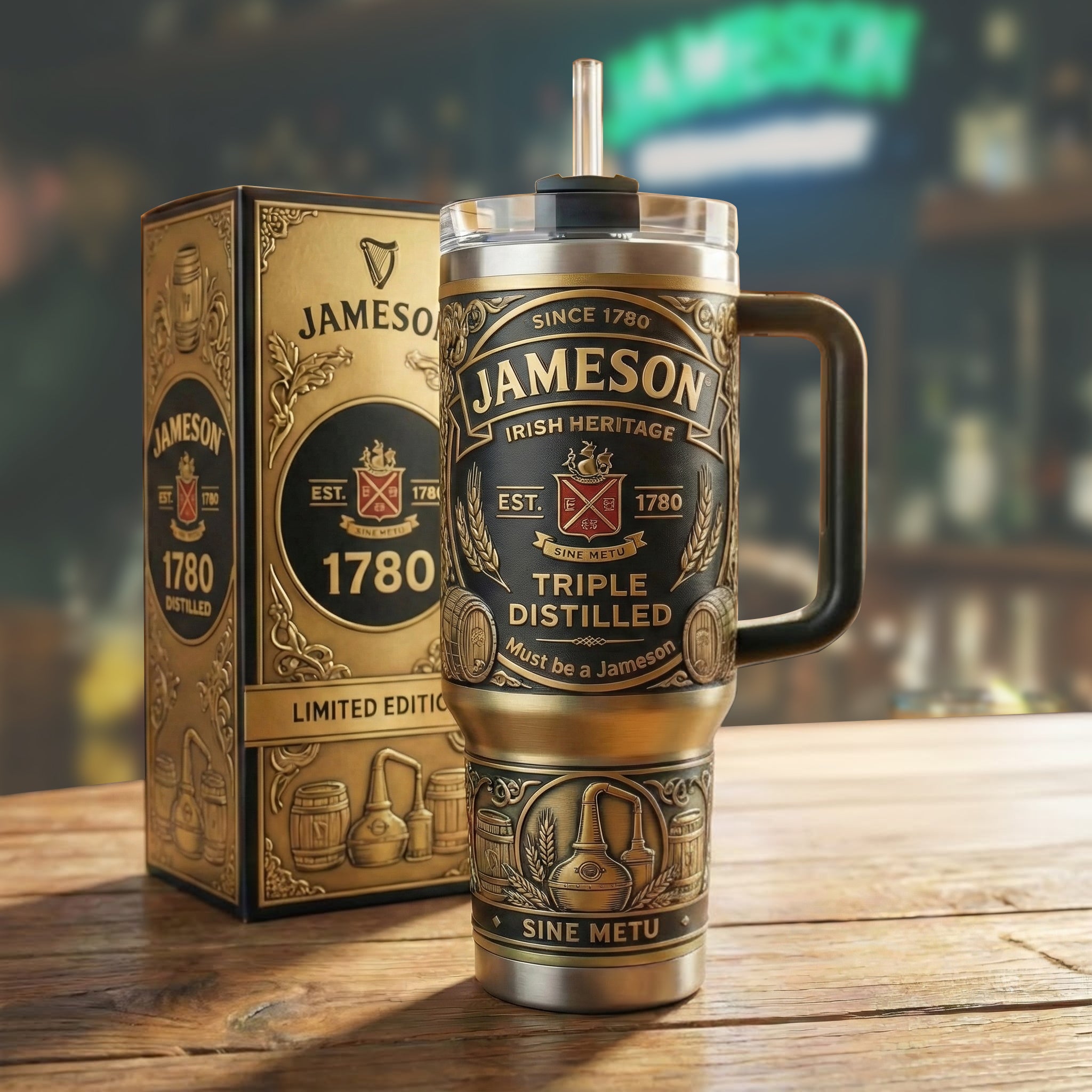 Jameson Ir EST. 1780 Custom Stanley Cup 40 oz 30 oz Tumbler With Handle
