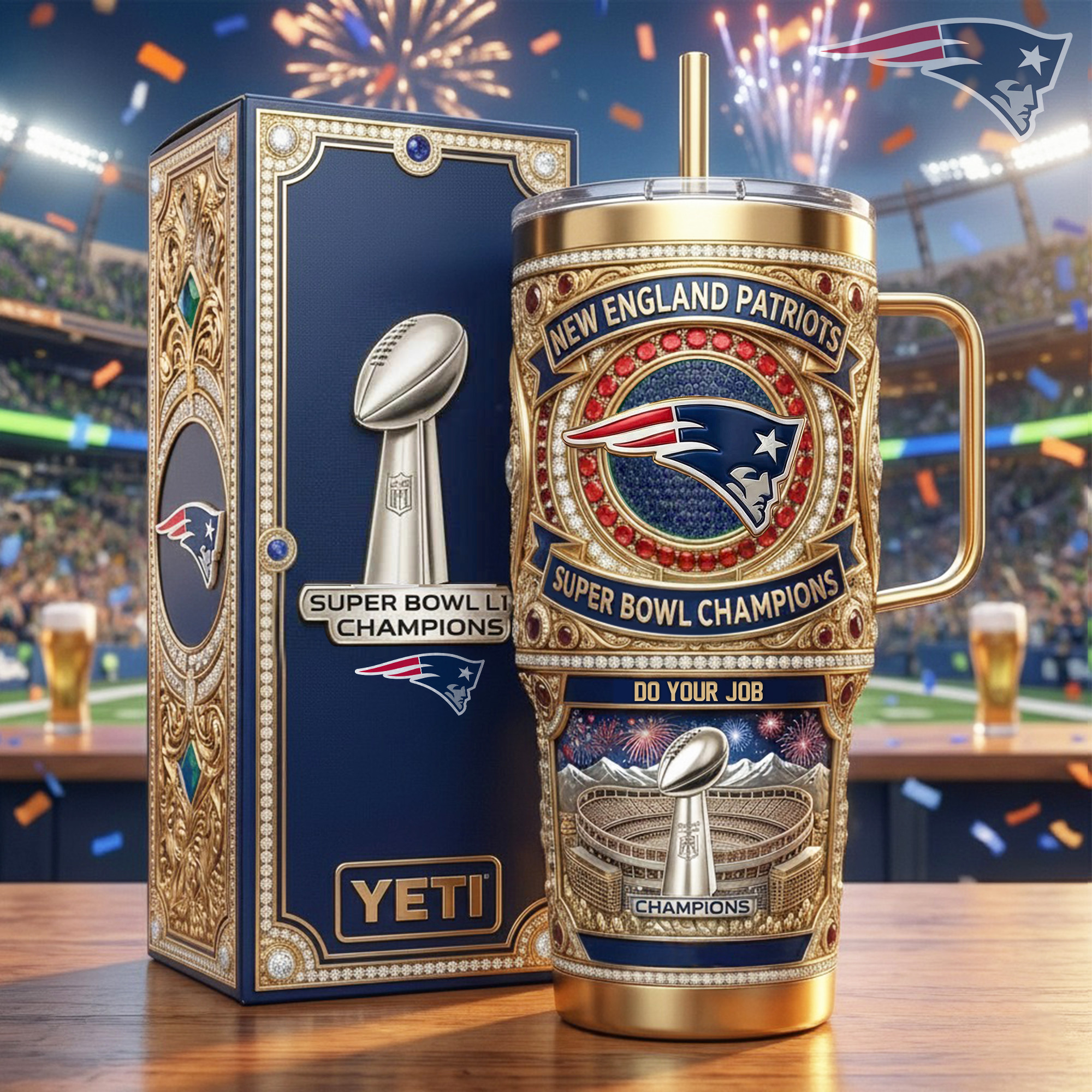 New England Patriots NFL Custom Stanley Cup 40 oz 30 oz Tumbler With Handle