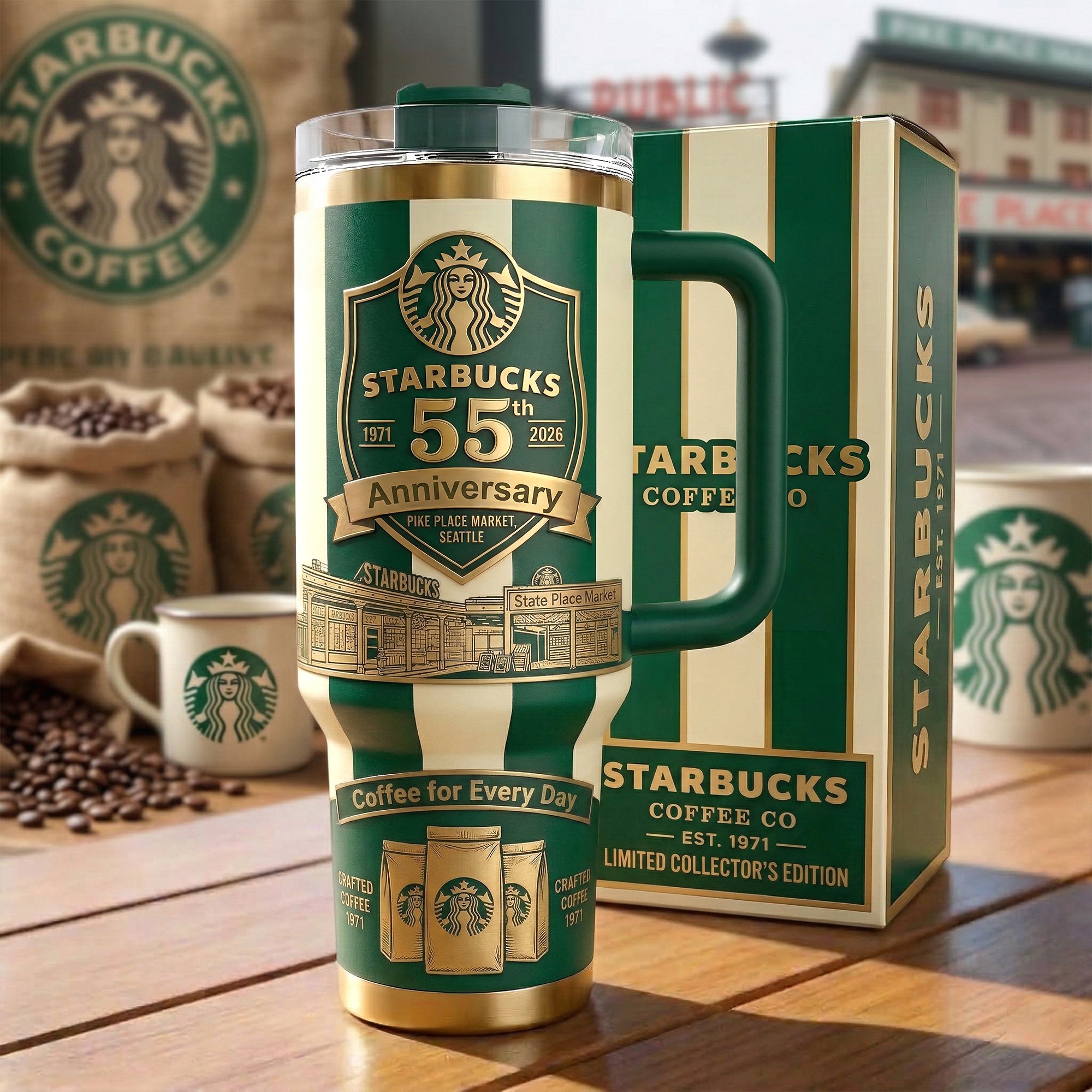 Starbucks 55TH Anniversary Custom Stanley Cup 40 oz 30 oz Tumbler With Handle