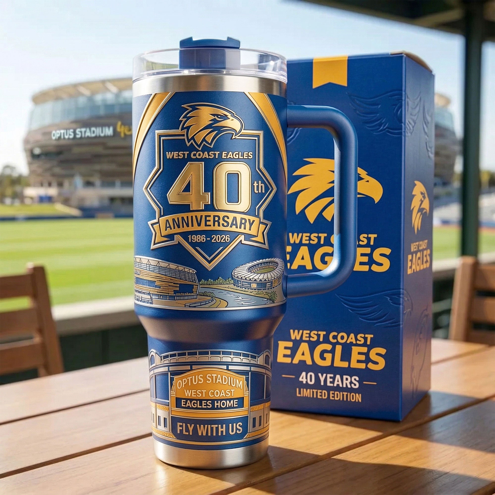 West Coast Eagles AFL 40th Anniversary Custom Stanley Cup 40 oz 30 oz Tumbler With Handle