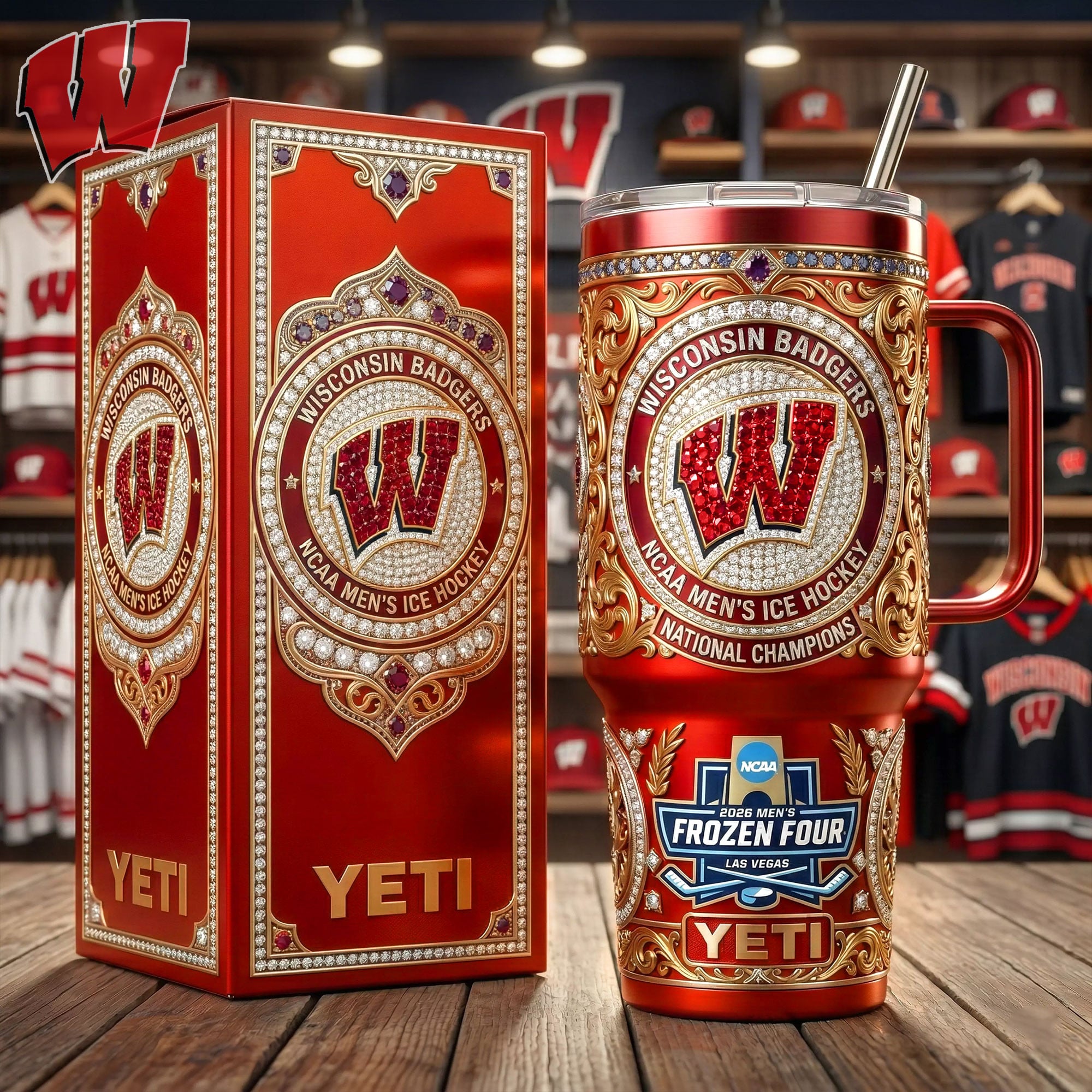 Wisconsin Badgers NCAA Custom Stanley Cup 40 oz 30 oz Tumbler With Handle