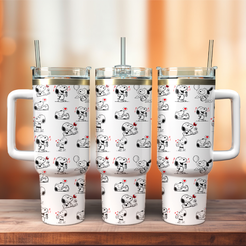 Snoopy Cartoon Custom Stanley Cup 40 oz 30 oz Tumbler With Handle