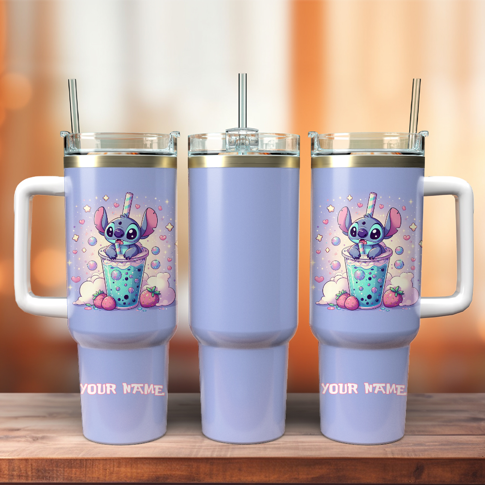 Stitch Cartoon Custom Stanley Cup 40 oz 30 oz Tumbler With Handle