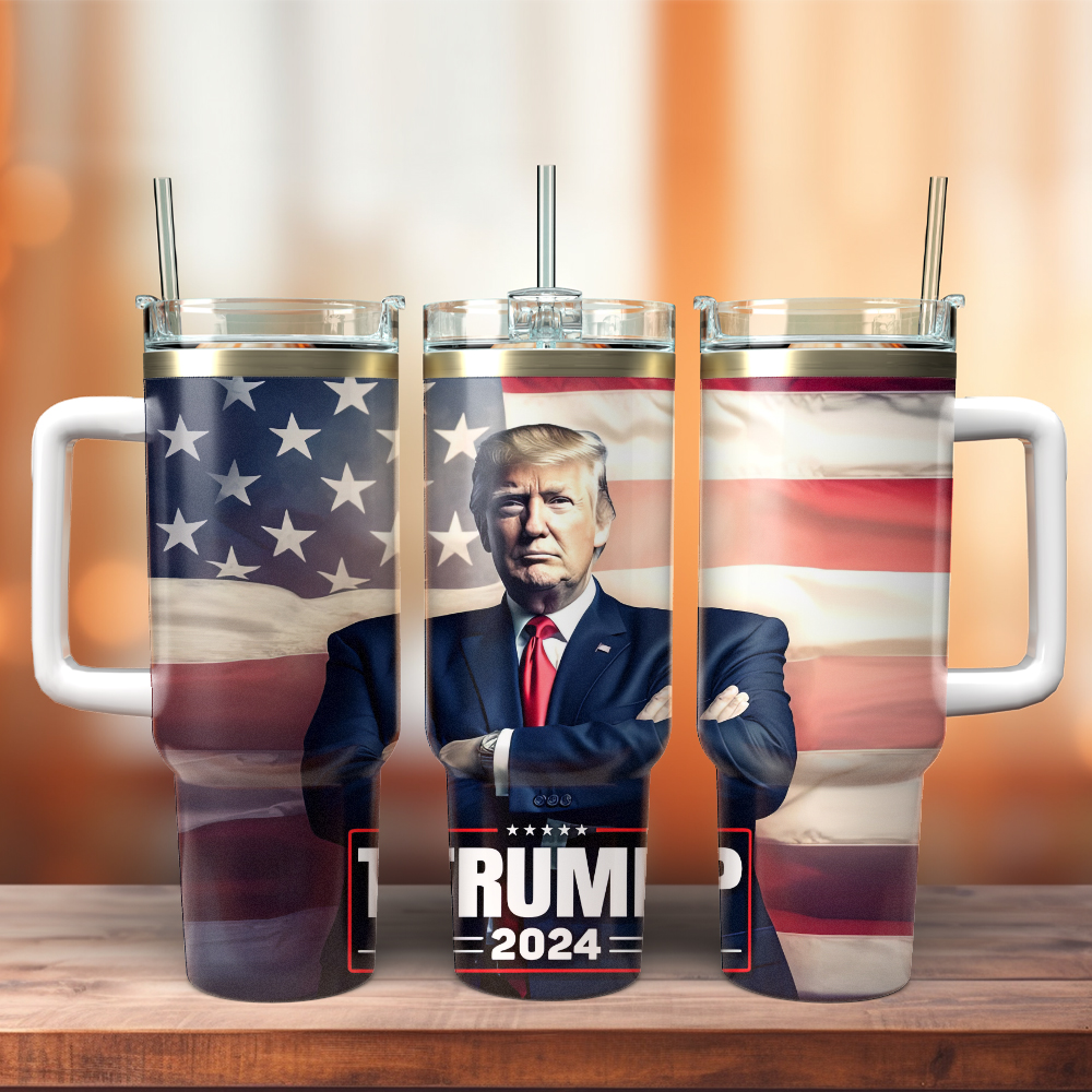 Trump 2024 Custom Stanley Cup 40 oz 30 oz Tumbler With Handle