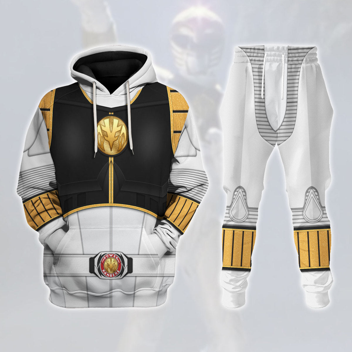 1995 White Ranger Mighty Morphin Hoodies Sweatshirt T-shirt Hawaiian Tracksuit - Stormmerch Exclusive