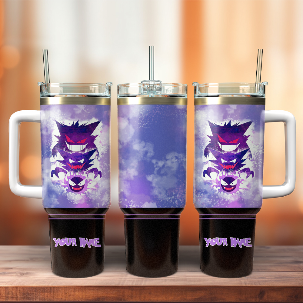 Gengar Pokemon Anime Christmas Custom Stanley Cup 40 oz 30 oz Tumbler With Handle
