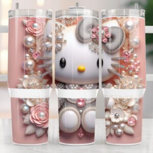 3D Hello Kitty Sanrio Cartoon Custom Stanley Cup 40 oz 30 oz Tumbler With Handle