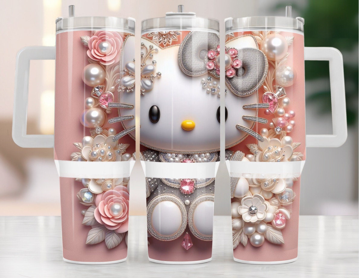 3D Hello Kitty Sanrio Cartoon Custom Stanley Cup 40 oz 30 oz Tumbler With Handle