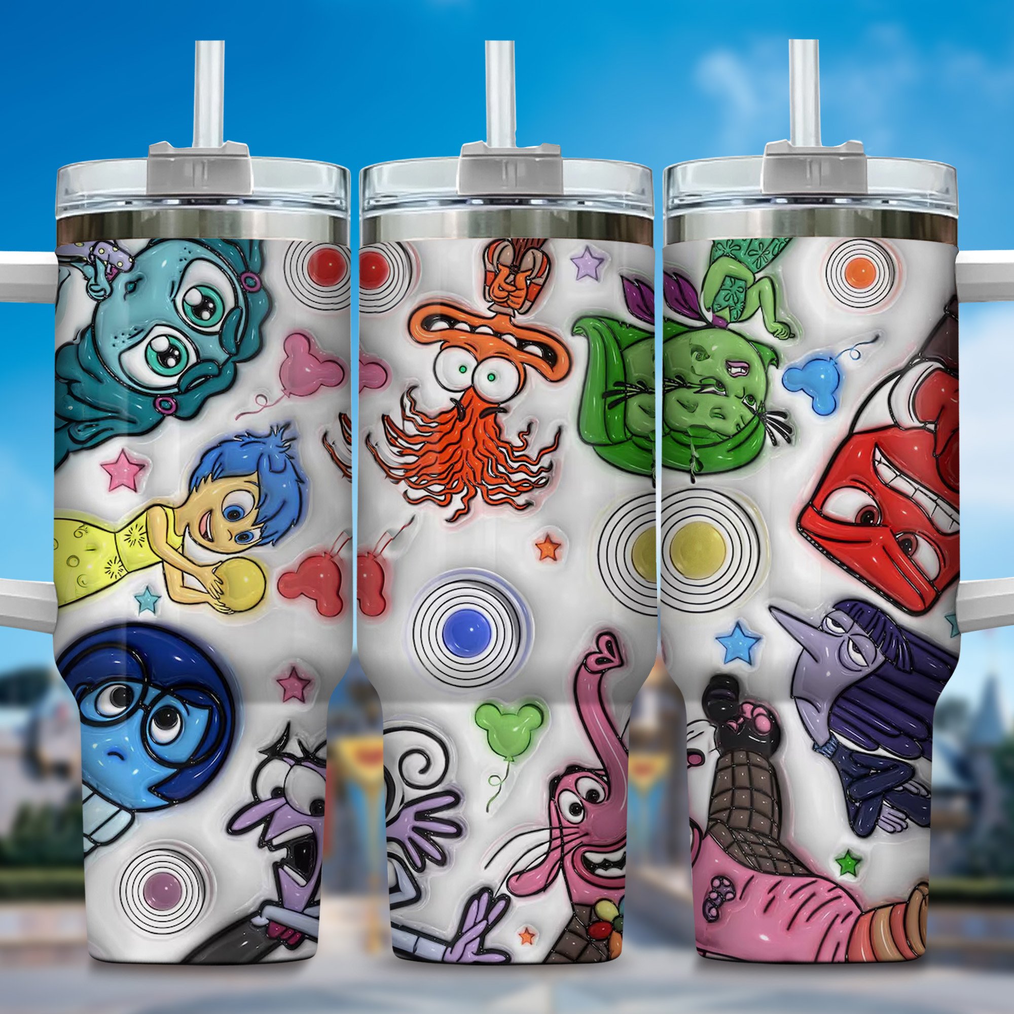3D Inside Out Movies Custom Stanley Cup 40 oz 30 oz Tumbler With Handle