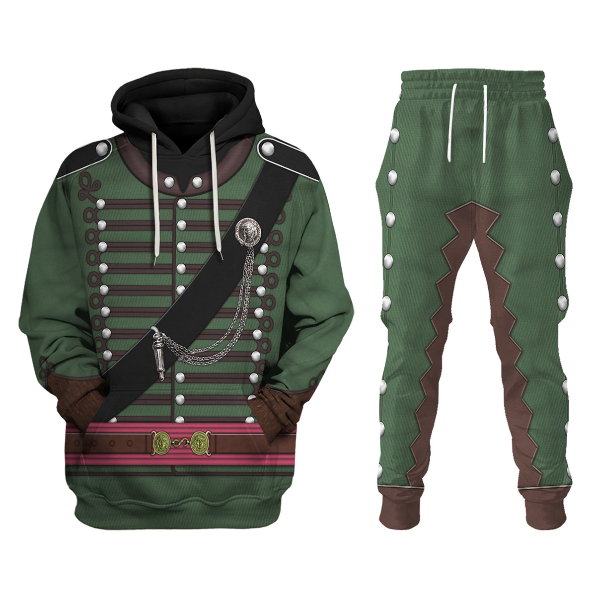 95th Rifles Uniform British Army Captain All Over Print Hoodie Sweatshirt T-Shirt Tracksuit - Stormmerch Exclusive