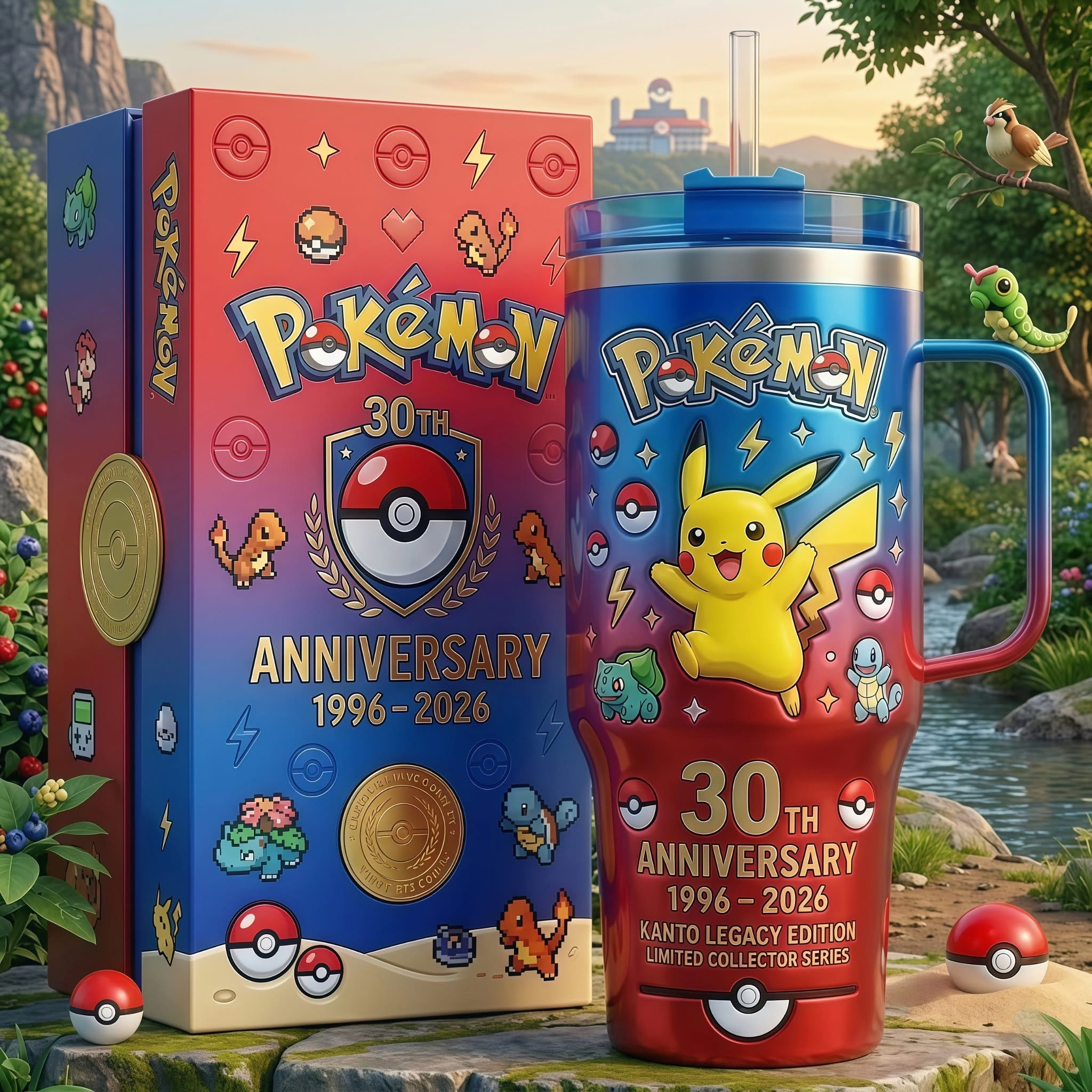 Pokemon Anime Custom Stanley Cup 40 oz 30 oz Tumbler With Handle